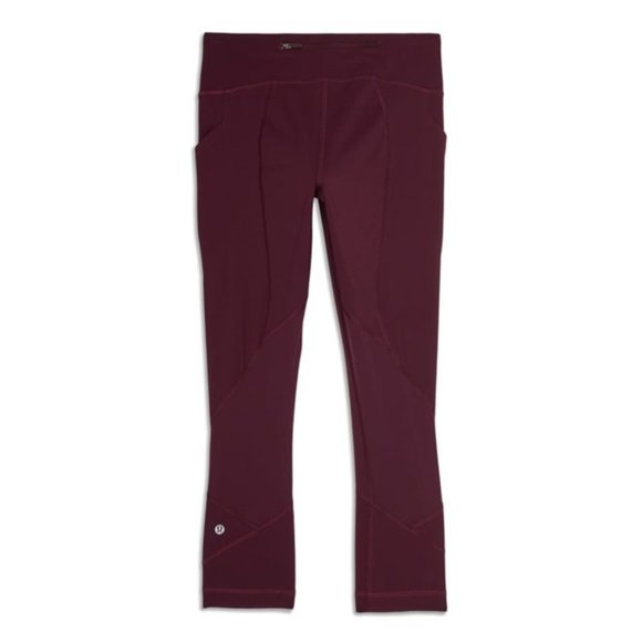 Lululemon Pace Mid-Rise Rival Crop 22” - Cassis/Garnet (Maroon) - Size 8 - Picture 3 of 8